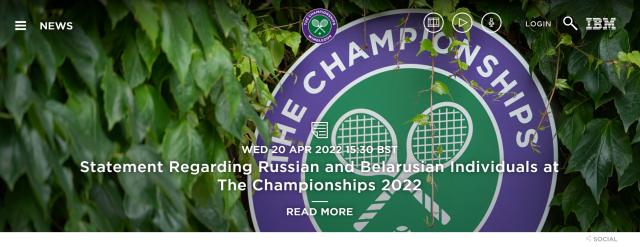 开云官网-温网官网发声明：禁止俄和白俄选手参加2022年赛事